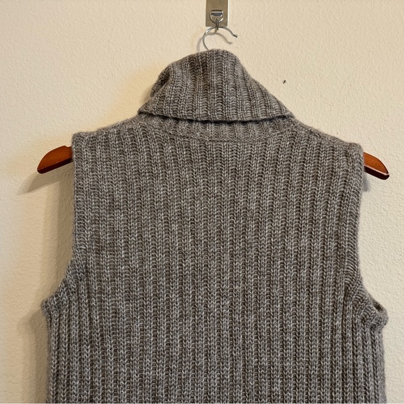 Theory Beylor T Caresse Mohair Yak Wool Turtleneck Sweater Knit Vest Gray P/XS - Picture 9 of 15